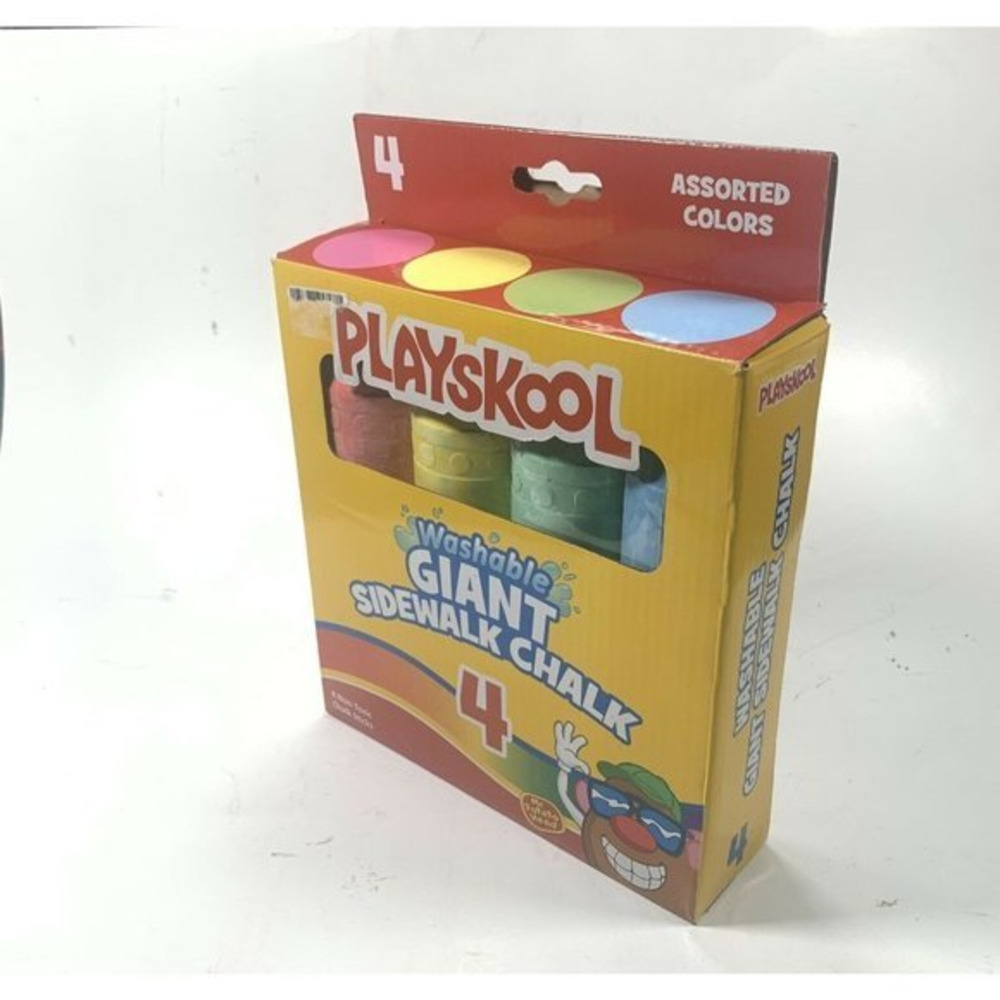 Playskool Four (4) Giant Washable Sidewalk Chalk - New Factory‎ Sealed
